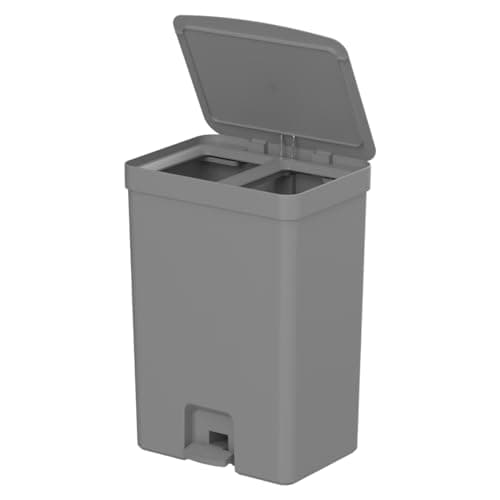 Lixeira Cozinha 30 Litros com Pedal OU (Dupla Cinza)