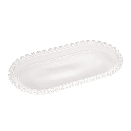 LYOR - Travessa Oval de Cristal Coração 25cm x 13cm x 2,5cm - Ideal para Servir Sobremesas e Guloseimas - Fora da Mesa Encanta como Base para Perfumes, Jóias e Decorações