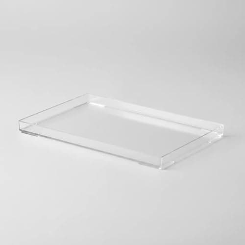" Bandeja Organizadora Acrilico para Banheiro, Cantinho do Café, Penteadeira, Organizador Maquiagem, Lavabo Material Resistente BPA Free Organizador de ambientes 3 Cores Disponíveis " (Transparente)