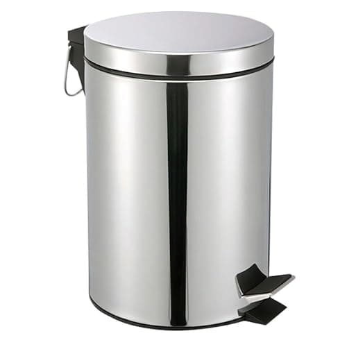 Lixeira de Aço Inox 20 Litros com Pedal Antiderrapante Balde Removível Alça para Transporte Ideal para Cozinha Banheiro Escritório Premium