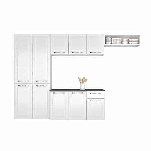 Armário de Cozinha Compacta Itatiaia Amanda Aço com Balcão 10 Portas 1 Gaveta