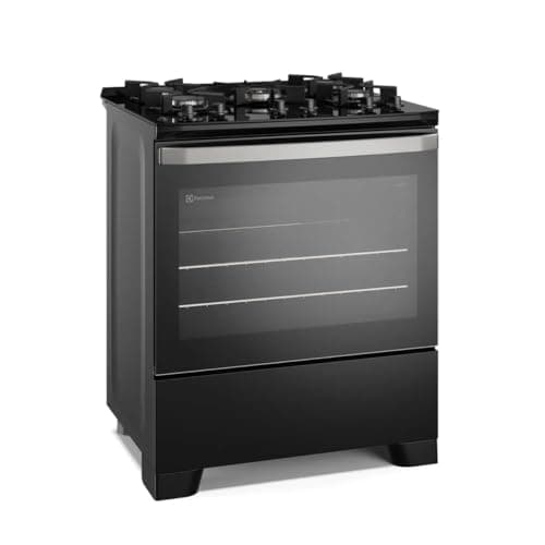 Fogão de Piso 5 Bocas à Gás Electrolux FE5GB Efficient com Mesa de Vidro Preto Bivolt
