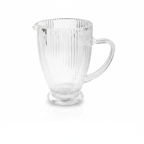 Jarra de Vidro 1,3L Design Moderno Canelado Elegante e Resistente para Água Sucos e Bebidas Premium