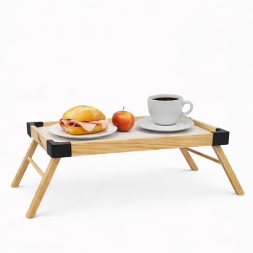 Bandeja para servir Café da Manhã na Cama de madeira com pés Dobráveis Portátil para Refeições