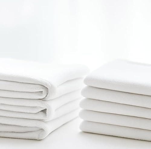Kit 5 Unidades Pano de Prato Branco Liso 100% Algodão com Bainha 42x68cm