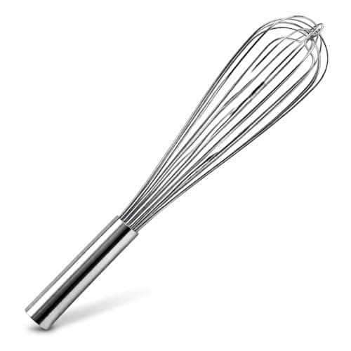 Batedor Fouet Manual Profissional Inox 40,5cm Premium Arame Grosso Reforçado Ideal Confeitaria Gastronomia Alta Durabilidade e Precisão Chef Cozinha