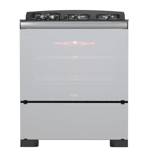 Dako Fogão 5 Bocas Preto com Frente em Vidro Espelhado e Timer Digital Diplomata Glass Grill Style Bivolt