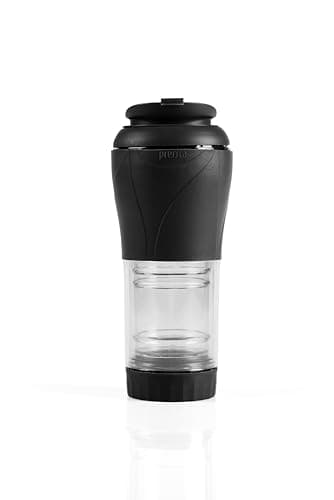 Cafeteira Portátil Pressca 350ml – Preparo Rápido de chá e café Sem Filtro Descartável | Ideal para Viagens, Escritório e Casa | Livre de BPA - Cor: Preta