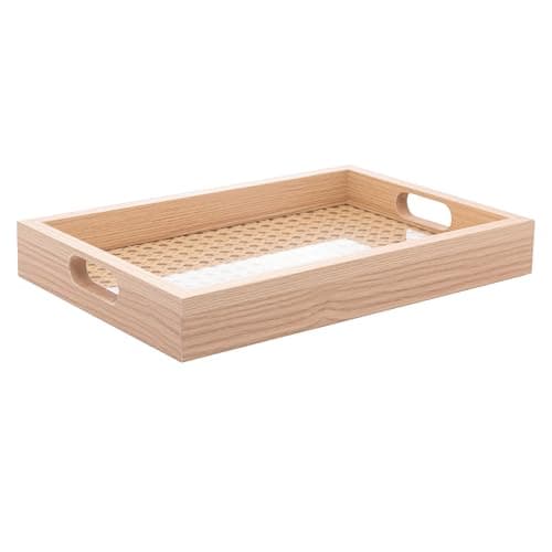 LYOR - Bandeja Retangular de Mdf com Fundo Treliça 30cm x 4cm x 20cm