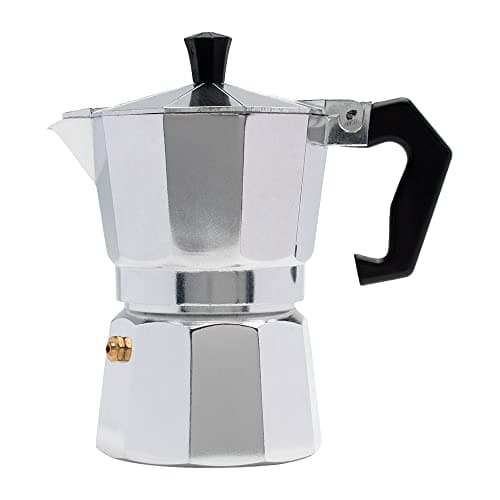 Mimo Style Cafeteira Italiana Moka de Alumínio Com Alça Café Expresso Para 3 Cafezinhos, Capacidade 150 ml, Feita de Materiais Leves e Ideal Para sua Cozinha, Express Coffee