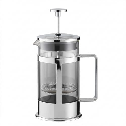 Cafeteira Prensa Francesa Premium de Vidro Borossilicato 600ml (16x10x8cm); para Café, Chá, Espuma de Leite, Presente.