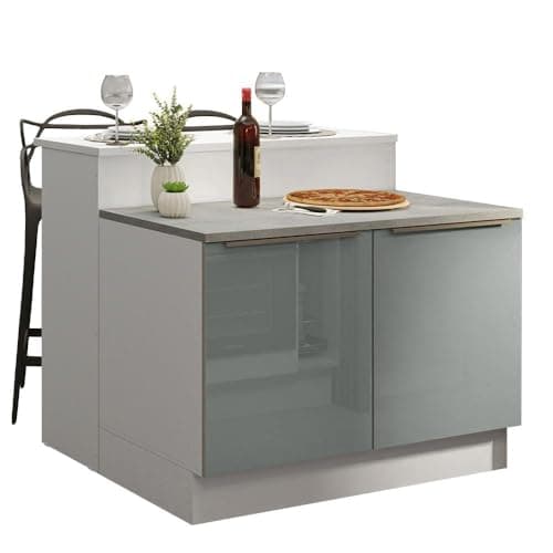 Ilha de Cozinha com Bancada e Balcão 120 cm Lux Madesa