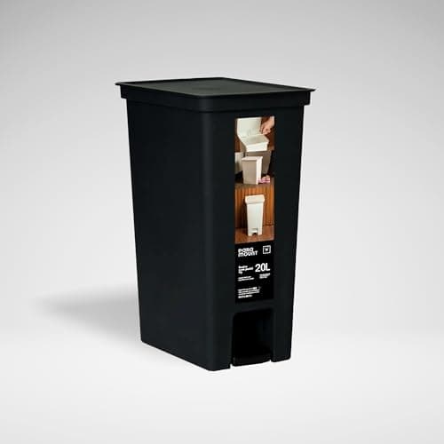 Lixeira Fly com Pedal 20L Paramount – Lixeira Plástica Grande com Tampa, Abertura sem Contato, Mais Higiene e Praticidade, Ideal para Cozinha, Escritório, Área Gourmet e Uso Profissional (Preto)