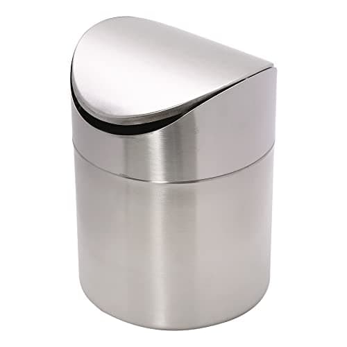 Mimo Style, Lixeira de Pia Utensílio para Cozinha, Inox, 12x12x16cm - Prata