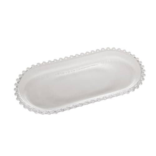 WOLFF - Travessa Oval de Cristal 30cm x 15cm x 2cm - Linha Pearl