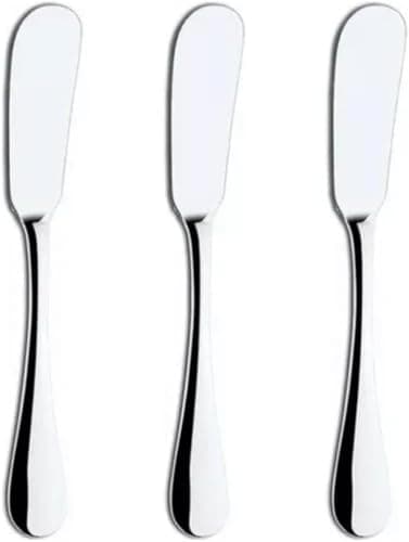 Kit 3 Espátulas para Manteiga, Requeijão, Geléia, Patê, Inox Linha Premium c/ 3 Peças Elegante Multiuso Resistente Espalha com Facilidade Perfeito para o Dia a Dia