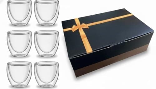 Jogo Com 6 Xícaras De Vidro Borossilicato Parede Dupla 80ml (SEM ALÇA)