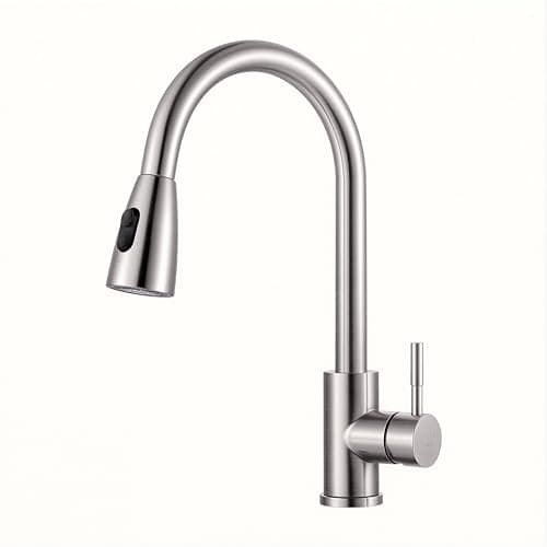 Torneira Cozinha Monocomando Gourmet Extensível Misturador Bancada Aço Inox Escovado Água Quente Fria