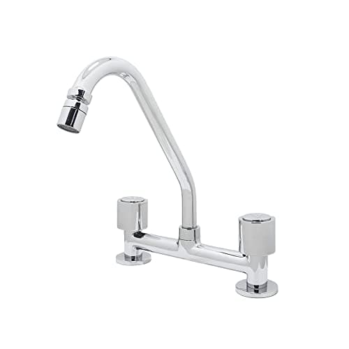 Torneira Pia Misturador Cozinha Bancada Bica Móvel Cromado Metal 1/4V