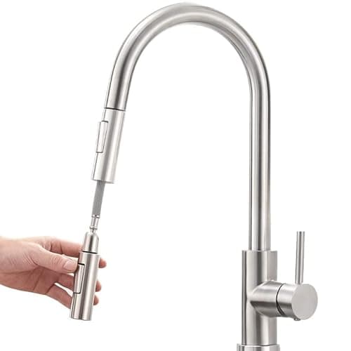 YESOP Torneira Cozinha Gourmet Misturador Inox 304 Escovado/Preto/Cromada (Escovado-B)