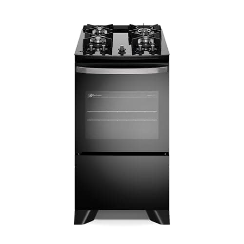 Electrolux Fogão 4 bocas Electrolux Preto Efficient Mesa Vidro, Tripla Chama e PerfectCook (FE4GB) Bivolt