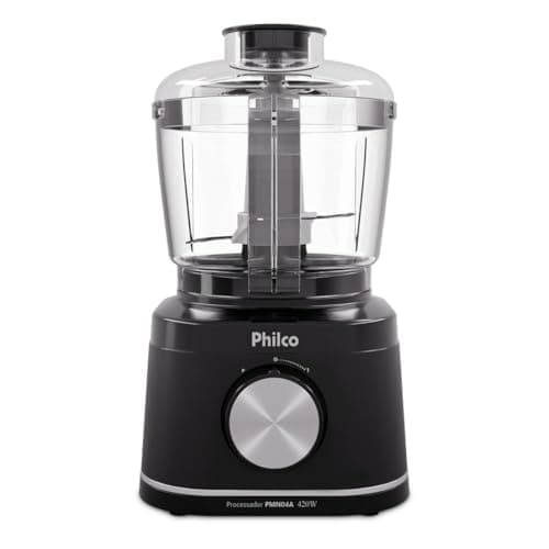 Processador de Alimentos Philco 420W com Jarra 500ml Função Pulsar e Trava de Segurança Preto PMN04A 127V