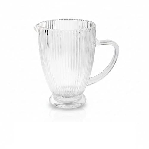 Jarra de Vidro 1,3L Design Moderno Canelado Elegante e Resistente para Água Sucos Bebidas