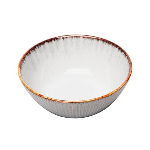 LYOR - Bowl de Cerâmica Linear Cinza 16cm x 7cm - Capacidade para 680ml