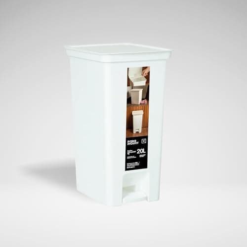 Lixeira Fly com Pedal 20L Paramount – Lixeira Plástica Grande com Tampa, Abertura sem Contato, Mais Higiene e Praticidade, Ideal para Cozinha, Escritório, Área Gourmet e Uso Profissional (Branco)