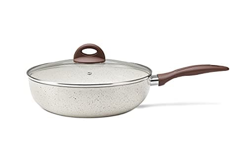 Wok com tampa e fundo de indução, Cerâmic Life, 3,4L, 28cm, Vanilla, BRINOX REVESTIDOS