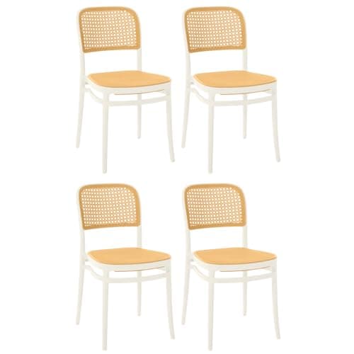 Kit 4 Cadeiras de Jantar Roma para Sala e Cozinha - Branco