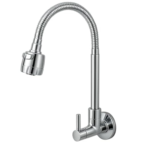 Torneira Gourmet Cozinha Parede Pia Flexível 2 Jatos Abs