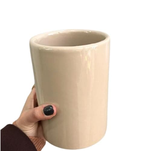 Porta Utensílios de Cerâmica Artesanal Resistente, Elegância e Funcionalidade para sua Cozinha, Design Atemporal que Decora e Organiza (Areia)