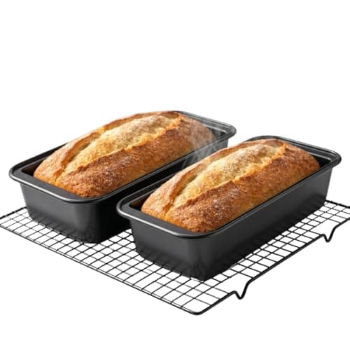 Kit 2 Formas Antiaderentes Teflon 25x13x6 cm Retangular Grafite, Revestimento Interno não Gruda para assar Pão Forma de Aço, Forma para Pão Bolo - Jadevic