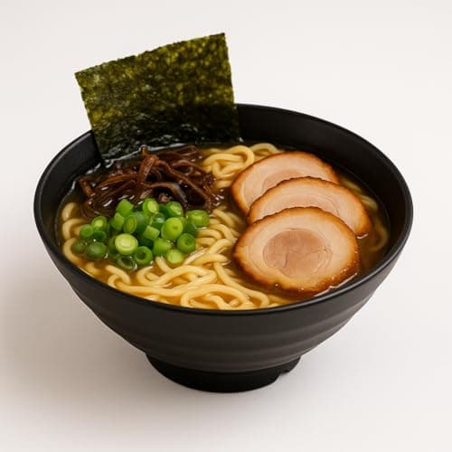 Tigela Bowl Preta Servir e Preparar Oriental 22cm 1000ml Lamen Sopa Profissional Restaurante