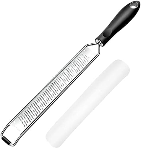 Ralador Zester 2 Faces em Aço Inox Premium – Utensílio de Cozinha Multiuso para Ralar Queijo, Casca de Limão, Gengibre, Noz-Moscada, Chocolate, Coco e Especiarias Secas, Leve e Durável