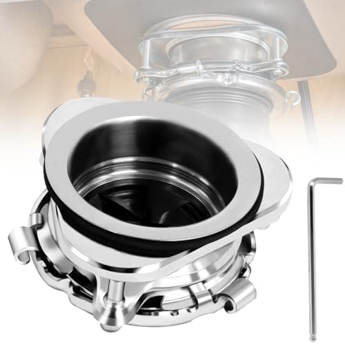 Flange de triturador de lixo, kit de flange de pia de cozinha de aço inoxidável com proteção contra respingos para orifício de drenagem padrão de 8,5 cm, kit de instalação de triturador de resíduos de alimentos para pia