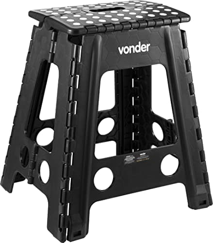 Vonder, Banqueta Plástica Dobrável, Preta, Altura 450 Mm.