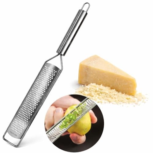 Ralador Zester Profissional 2 Faces em Aço Inox Premium para Limão, Laranja, Queijo Parmesão, Gengibre, Chocolate, Coco e Especiarias Utensílio de Cozinha Leve, Durável e Fácil de Usar