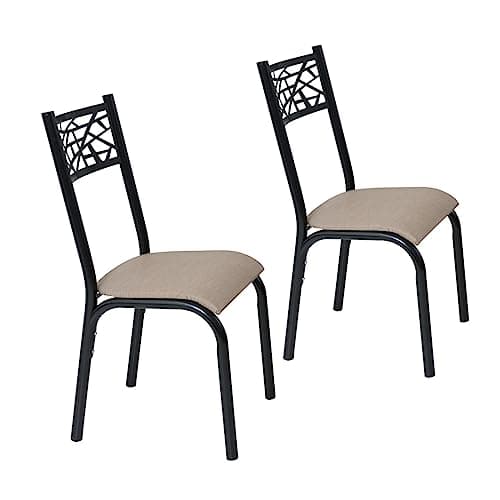 CONJUNTO 2 CADEIRAS COZINHA JANTAR CIPLAFE JADE TUBO PRETO FOSCO ASSENTO ESTOFADO