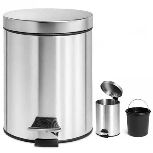 【Cozena】- Lixeira Inox com Pedal e Balde Interno – 12L | Design Moderno e Elegante para Banheiro e Cozinha