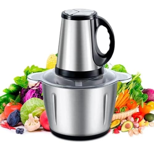 Processador Triturador de Alimentos Pazie Inox Multifuncional 3 litros 110v/220v (220.0, Volts)