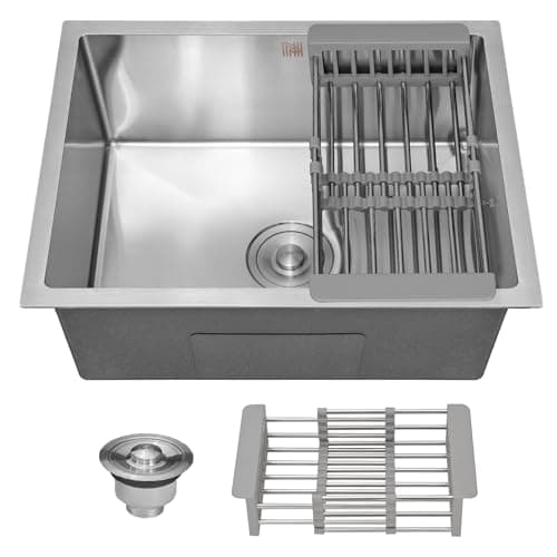 HOLTTER Kit Cuba Cozinha Gourmet Aço Inox 304 Resistente Corrosão Acompanha Cesto Escorredor Elegante Chique Fácil Limpeza Antirruído Embutir Sobrepor Cozinha Ilha Espaço Gourmet (Preta)