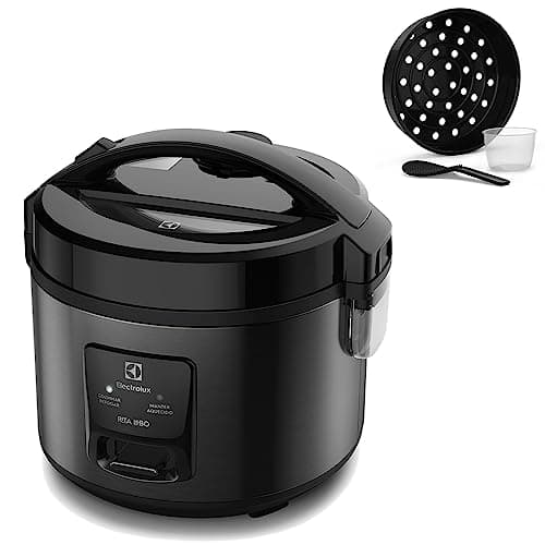 Electrolux Panela Elétrica vapor arroz capacidade 2L 6 Xícaras 2 em 1 timer panela removivel antiaderente tampa com visor transparente ERC10 inox 220v por Rita Lobo