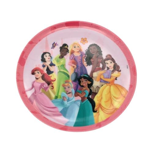 Prato Raso Princesas da Disney em Melamine Rosa 25cm – Produto Oficial