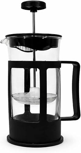 Cafeteira Prensa Francesa 300ml Cafeteira Manual De Vidro Com Filtro Em Aço Inoxidável Sistema De Infusão Para Café Chá Leite Espumado Design Resistente E Fácil Limpeza (300, Millilitros)