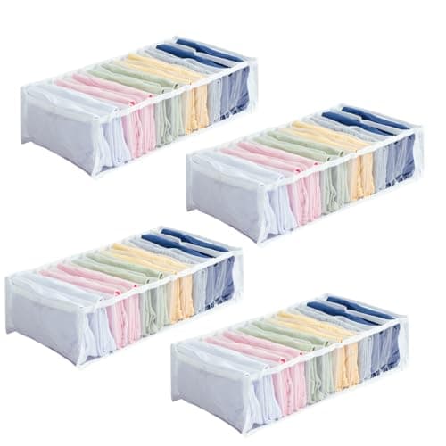 Kit 4 Colmeia Organizadora de Camisetas Cristal Premium M - Organizador de Gaveta e Guarda Roupa 10 Nichos