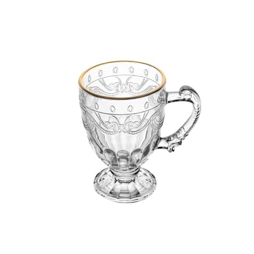 LYOR - Xícara de Cristal Ecológico com Fio de Ouro Imperial 190ml