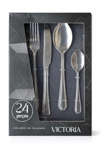 Fratelli Victoria Conjunto de Talheres em Aço Inox Grosso – 24 Peças – Qualidade, Design Premium e Máxima Durabilidade