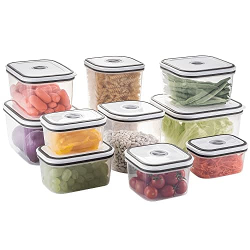 Electrolux Kit 10 Potes Herméticos de Plástico Quadrados e Retangulares, Vedação Silicone, BPA Free, Porta Mantimentos